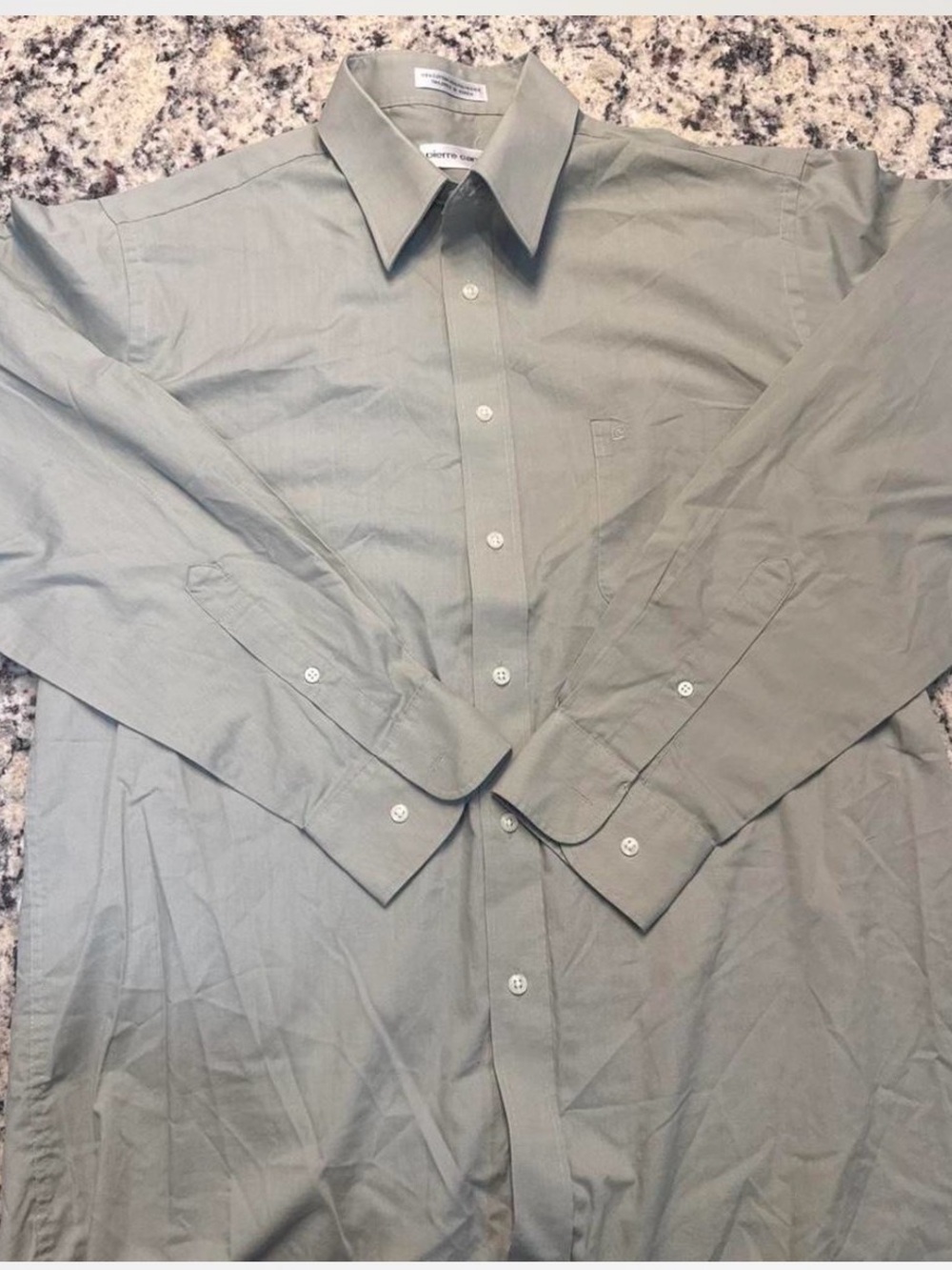 Pierre Cardin Light Sage Green Long-Sleeve Dress Shirt